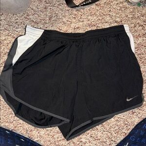 Nike Women's Black and White Athletic Shorts